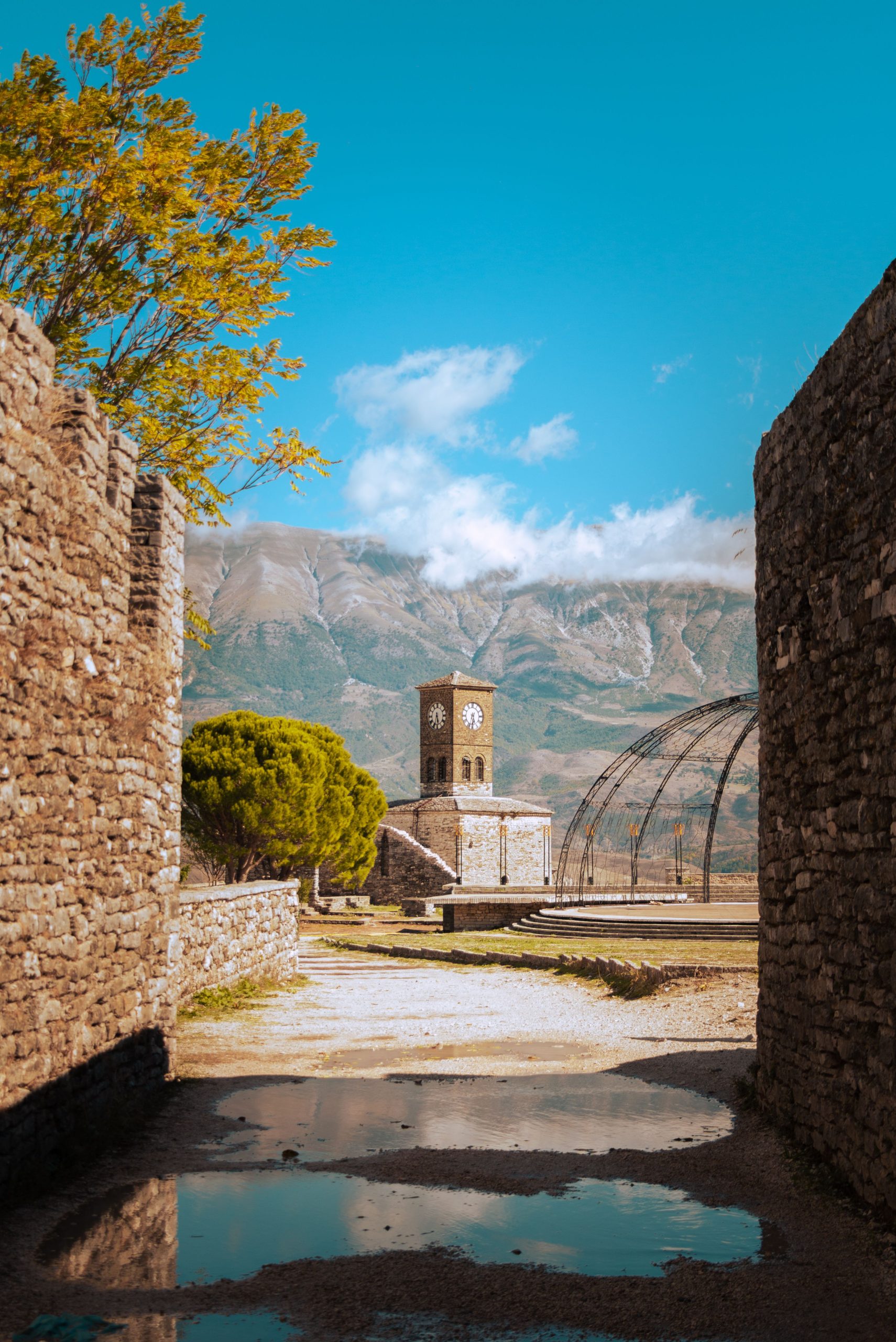The stone rooftops of Gjirokastra